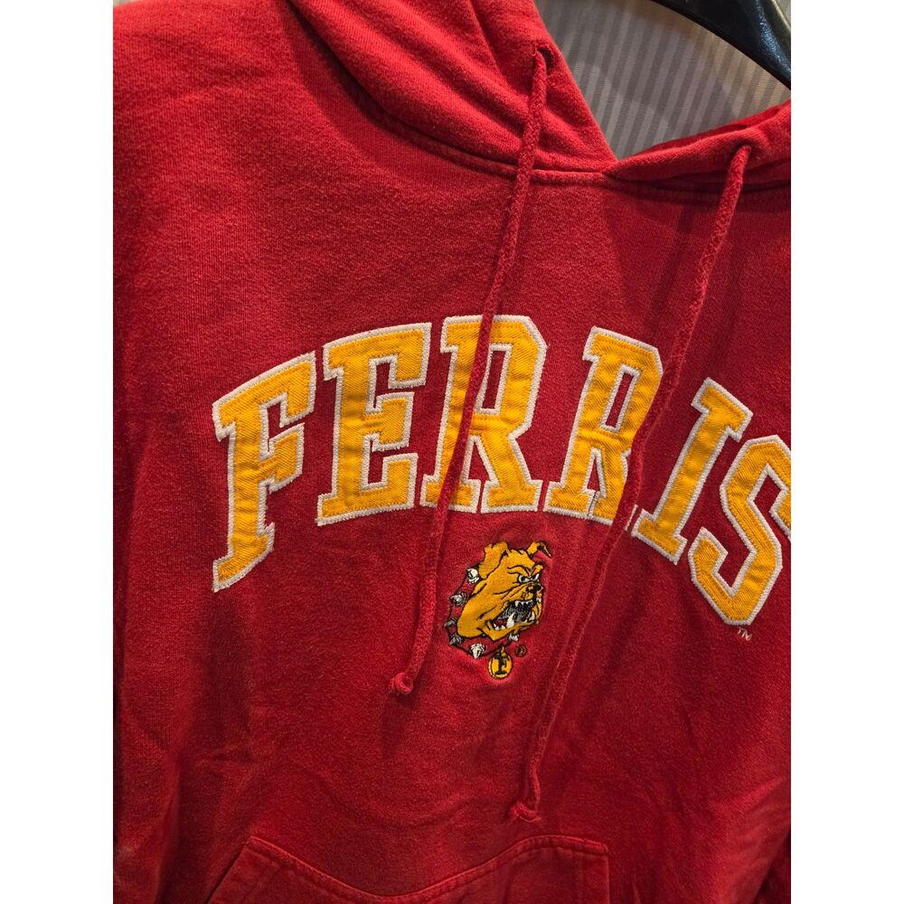 Ferris State University Bulldogs Hoodie Red Unisex Sweatshirt Mascot Size M